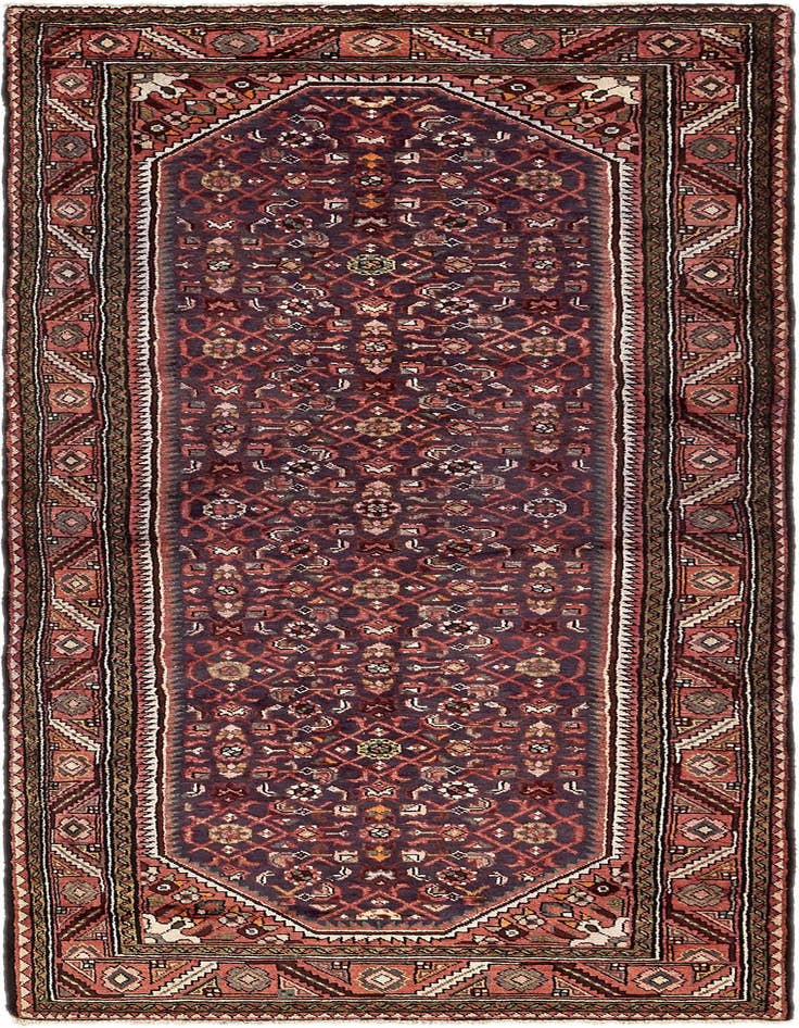 Detail image of 3' 9 x 10' 4 Hand Knotted Hossainabad Persian Wool Runner Rug
