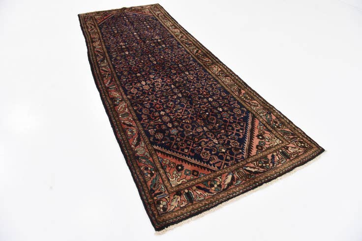 Detail image of 110cm x 315cm anudado a mano Hossainabad Alfombra Persa Lana Pasillera
