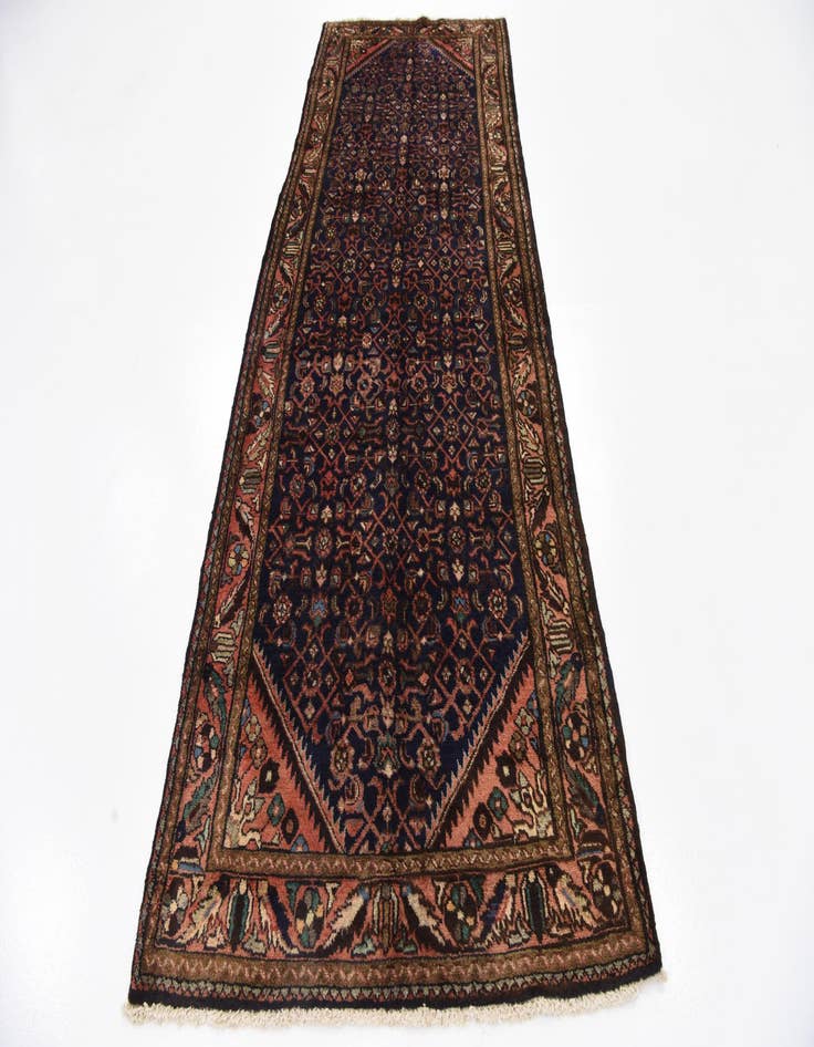 Detail image of 3' 8 x 10' 4  Hand Knotted Hossainabad Persian Wool Runner Rug