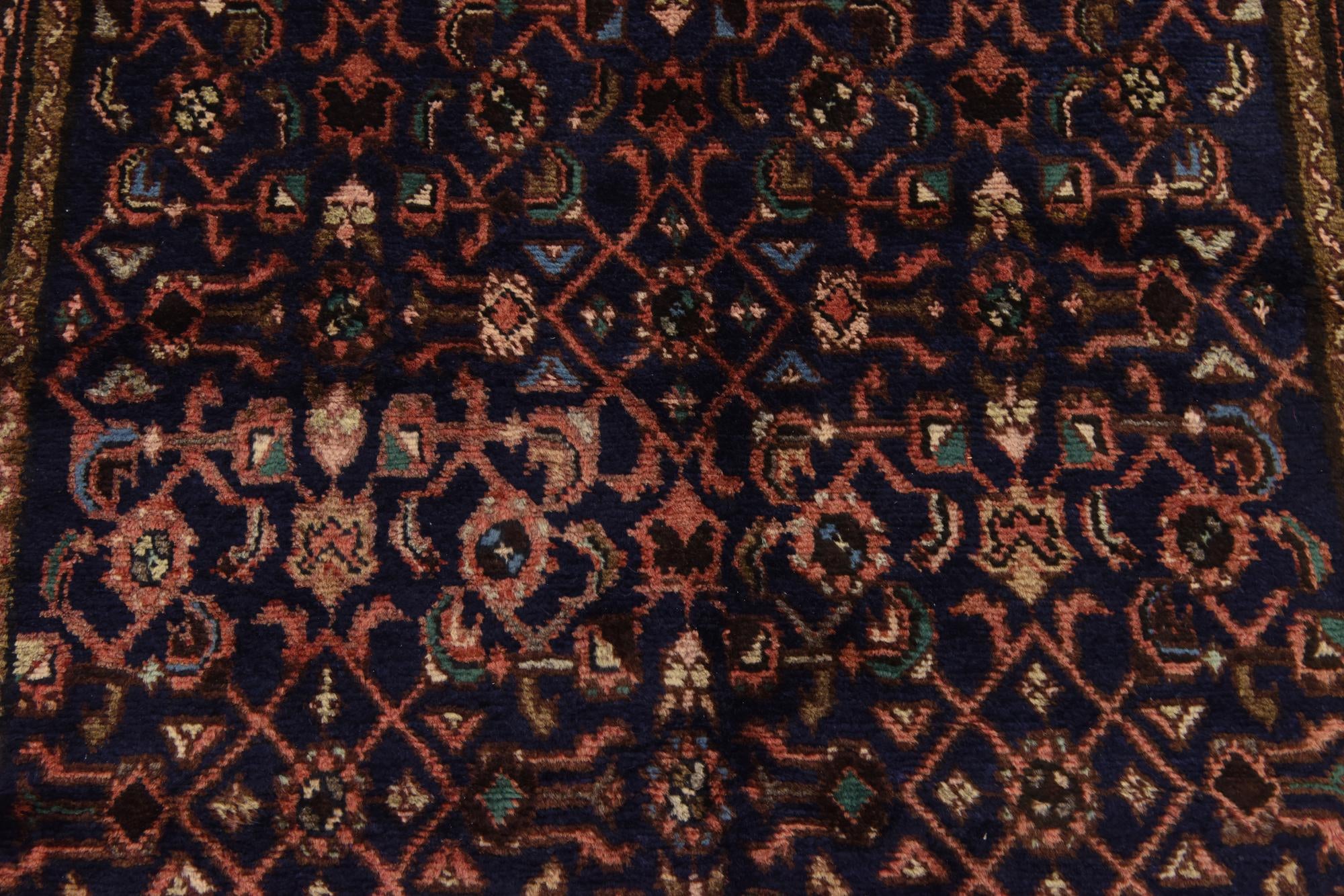 110cm x 315cm anudado a mano Hossainabad Alfombra Persa Lana Pasillera
