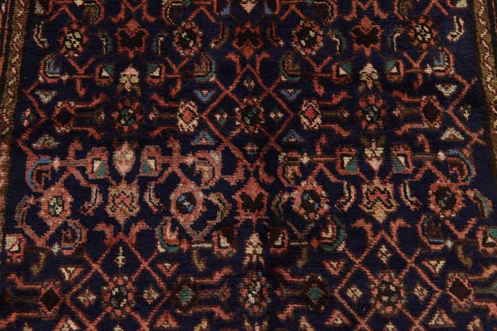 110cm x 315cm anudado a mano Hossainabad Alfombra Persa Lana Pasillera