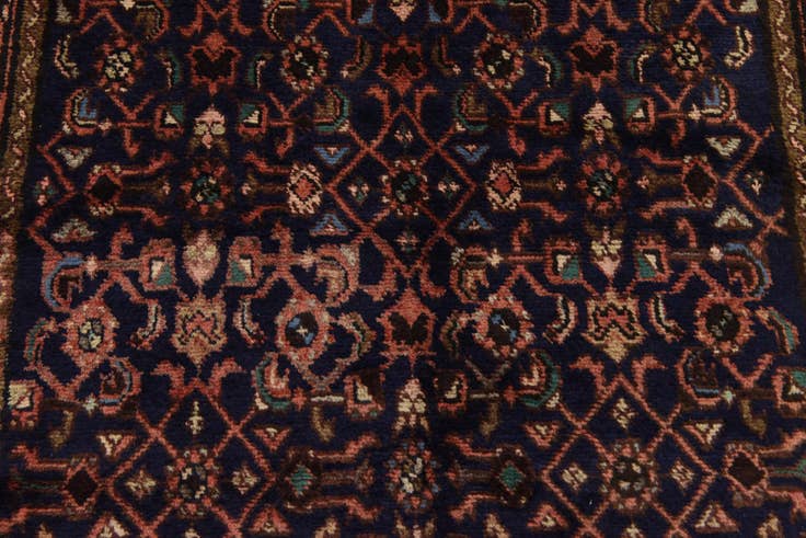 Detail image of 110cm x 315cm anudado a mano Hossainabad Alfombra Persa Lana Pasillera
