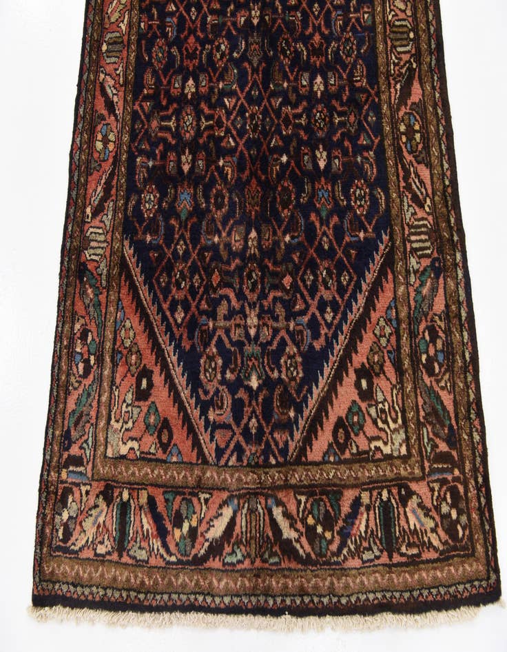 Detail image of 3' 8 x 10' 4  Hand Knotted Hossainabad Persian Wool Runner Rug