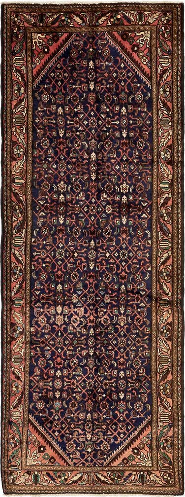 110cm x 315cm anudado a mano Hossainabad Alfombra Persa Lana Pasillera