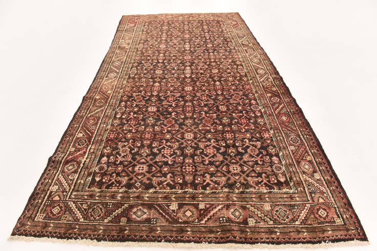 Detail image of 5' 2 x 10' 2 Hand Knotted Hossainabad Persian Wool Runner Rug