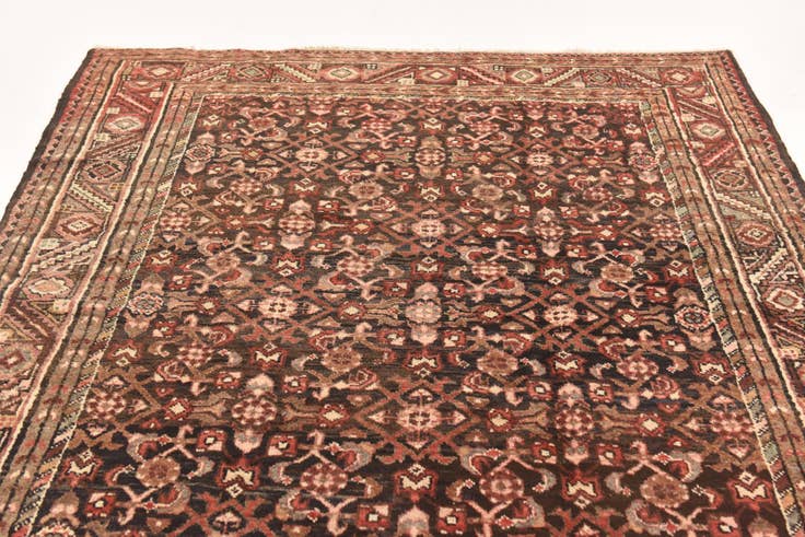 Detail image of 5' 2 x 10' 2 Hand Knotted Hossainabad Persian Wool Runner Rug