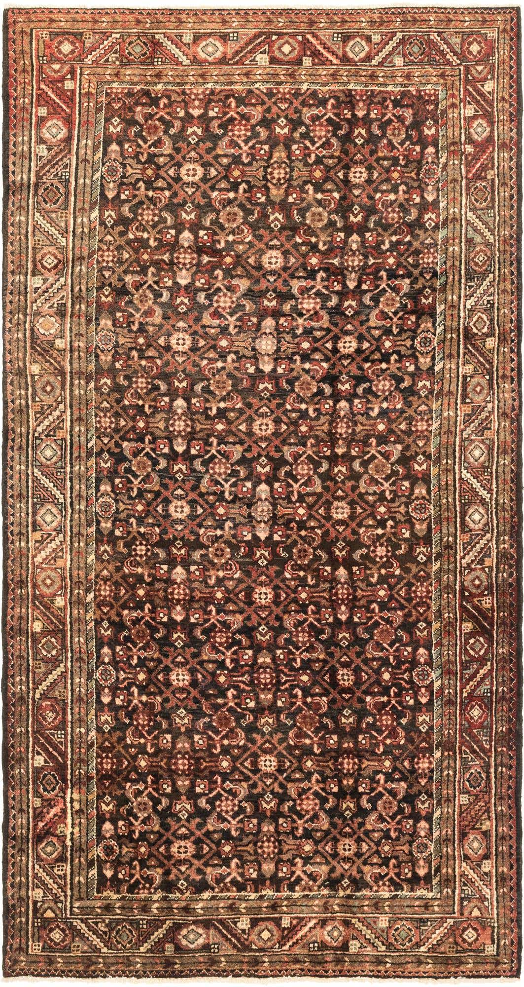 5' 2 x 10' 2 Hand Knotted Hossainabad Persian Wool Runner Rug