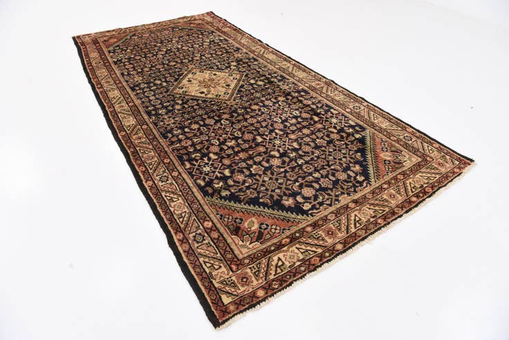 Detail image of 5' 3 x 11' Hand Knotted Hossainabad Persian Wool Runner Rug