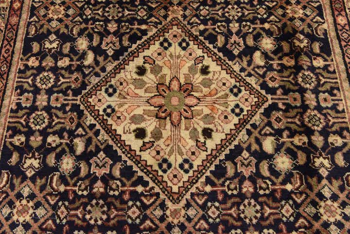 5' 3 x 11' Hand Knotted Hossainabad Persian Wool Runner Rug