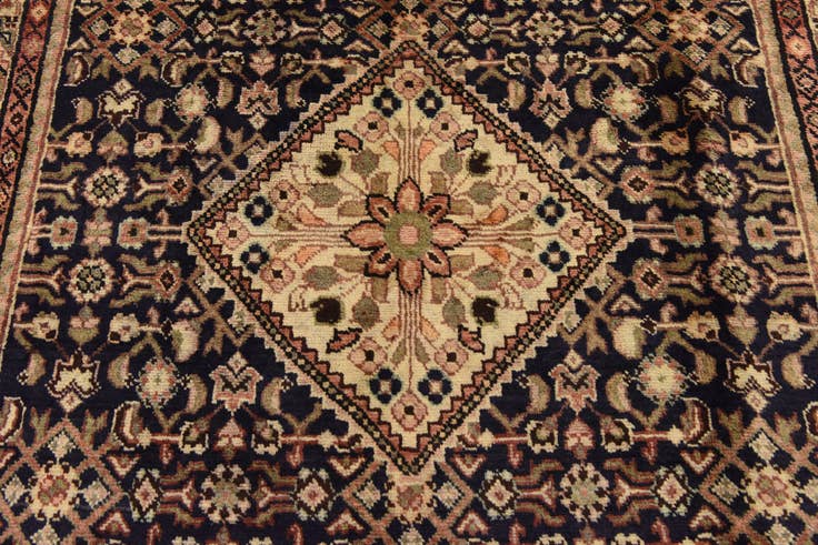Detail image of 5' 3 x 11' Hand Knotted Hossainabad Persian Wool Runner Rug