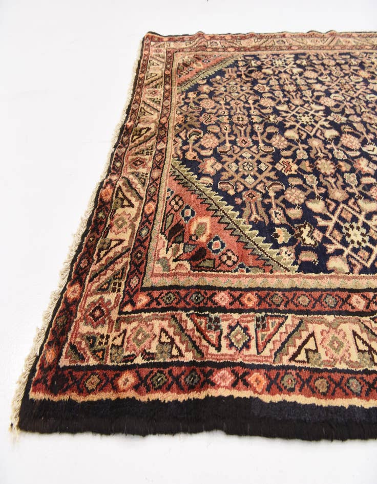 Detail image of 5' 3 x 11'  Hand Knotted Hossainabad Persian Wool Runner Rug