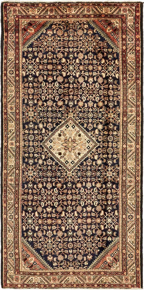 5' 3 x 11' Hand Knotted Hossainabad Persian Wool Runner Rug