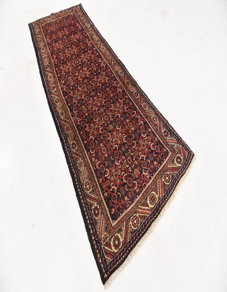 Detail image of 3' 7 x 9' 10 Hand Knotted Hossainabad Persian Wool Runner Rug
