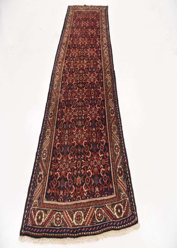 3' 7 x 9' 10 Hand Knotted Hossainabad Persian Wool Runner Rug