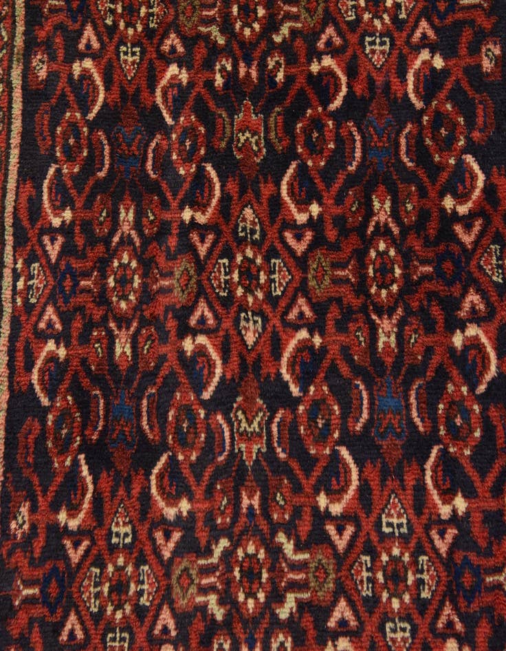 Detail image of 3' 7 x 9' 10 Hand Knotted Hossainabad Persian Wool Runner Rug