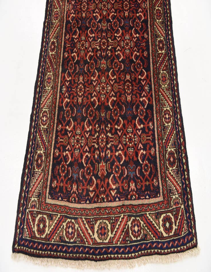 Detail image of 3' 7 x 9' 10 Hand Knotted Hossainabad Persian Wool Runner Rug