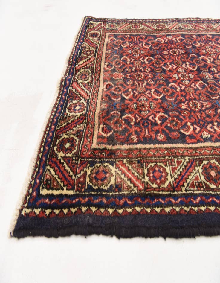 Detail image of 3' 7 x 9' 10 Hand Knotted Hossainabad Persian Wool Runner Rug
