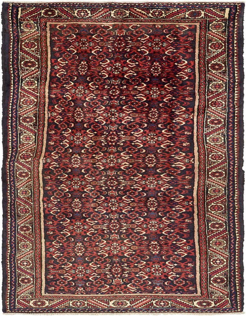 3' 7 x 9' 10 Hand Knotted Hossainabad Persian Wool Runner Rug