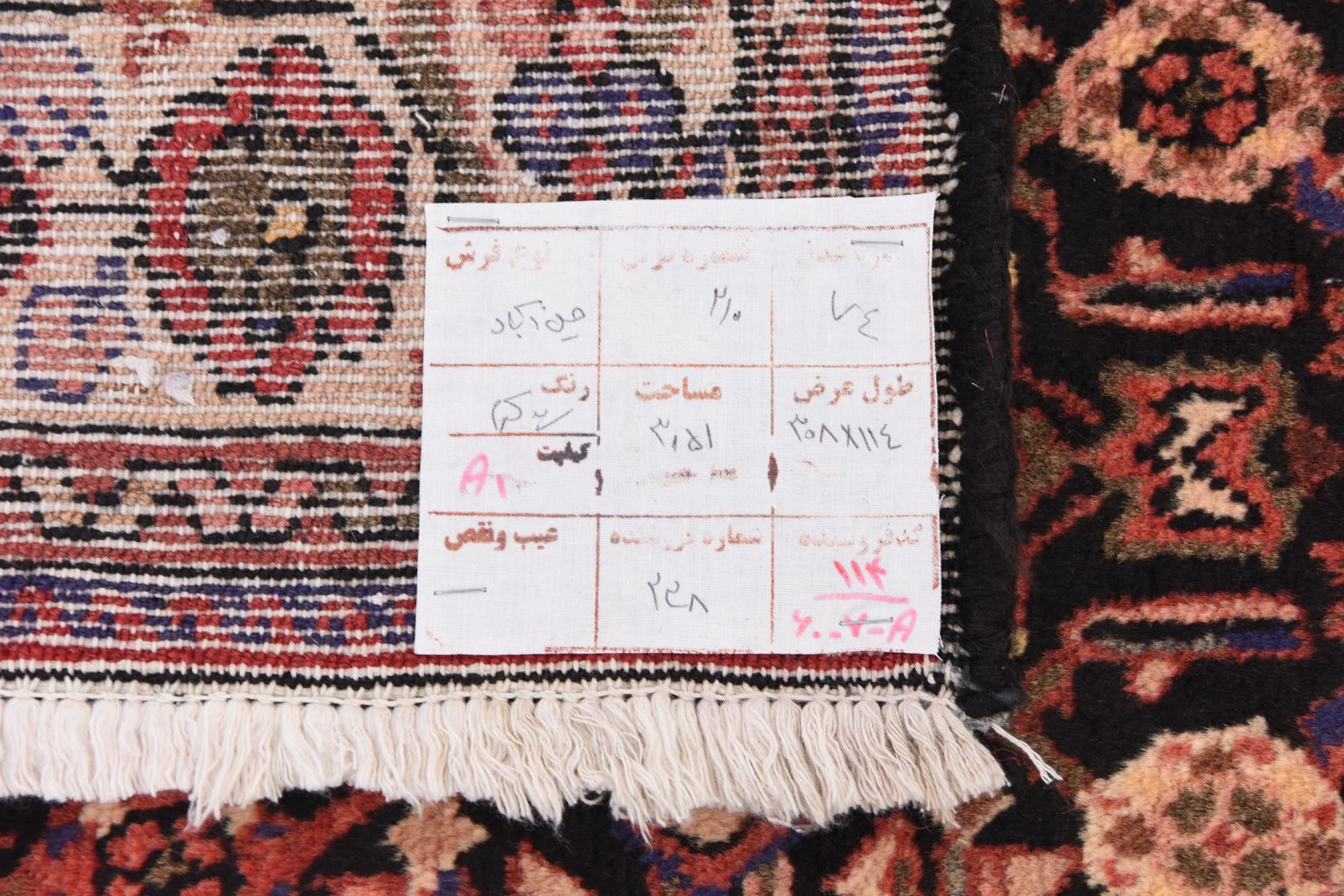 3' 10 x 10' 2 Hand Knotted Hossainabad Persian Wool Runner Rug