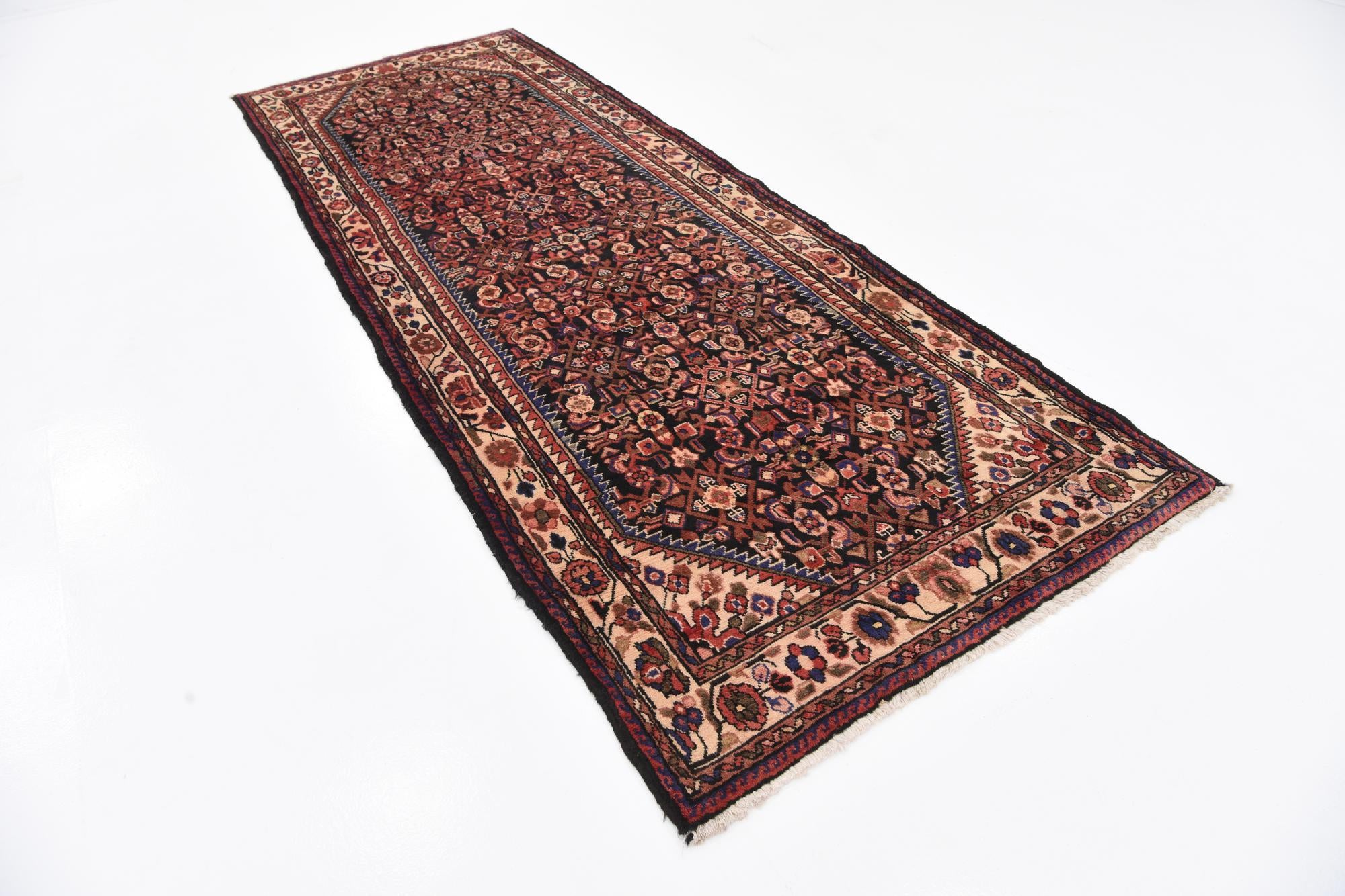 3' 10 x 10' 2 Hand Knotted Hossainabad Persian Wool Runner Rug