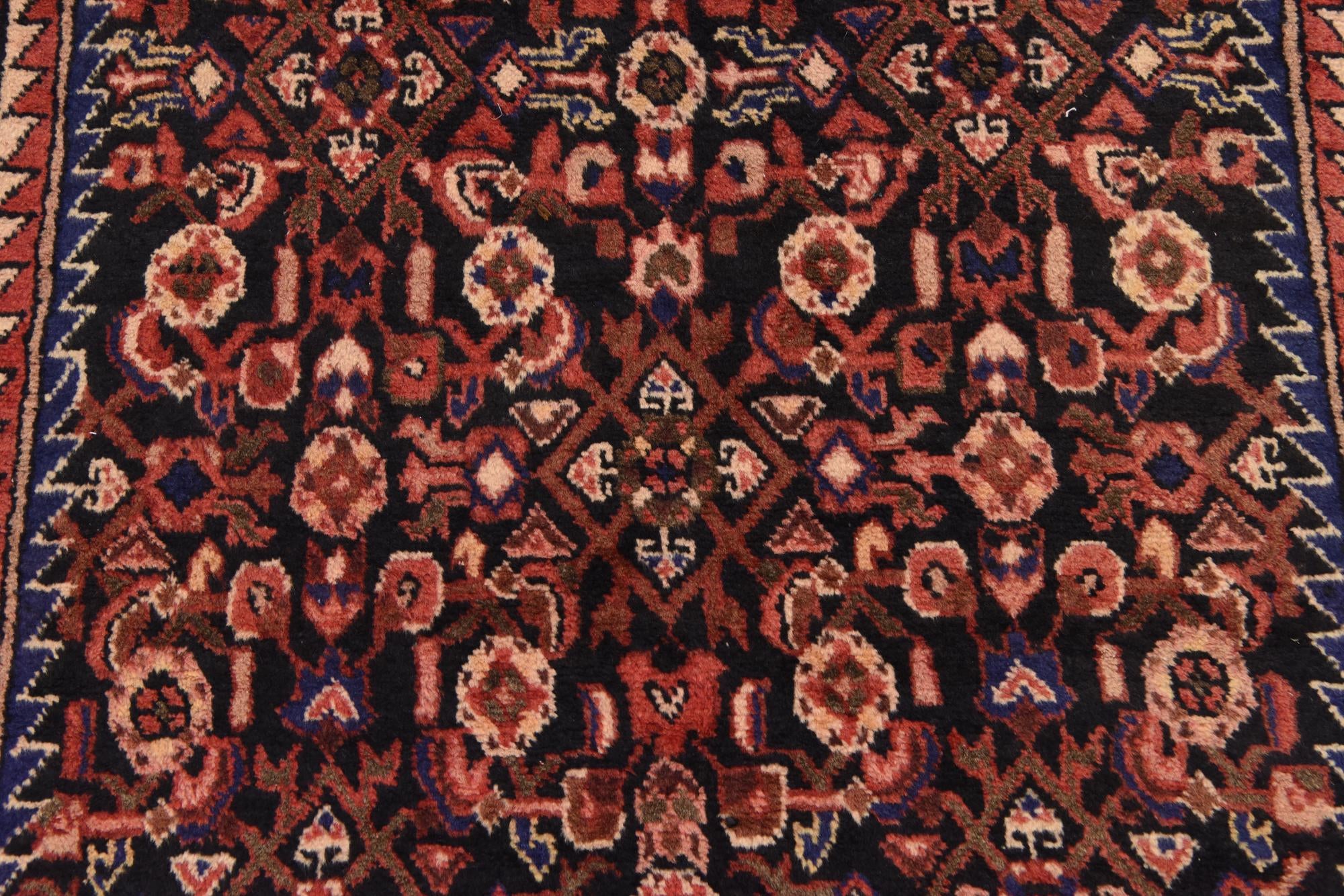 3' 10 x 10' 2 Hand Knotted Hossainabad Persian Wool Runner Rug