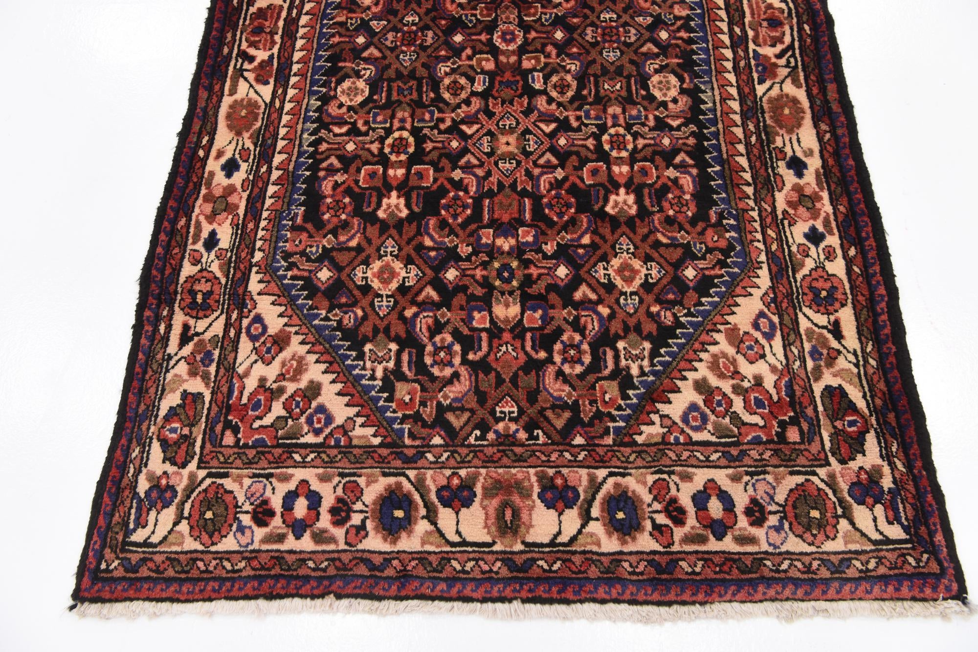 3' 10 x 10' 2 Hand Knotted Hossainabad Persian Wool Runner Rug