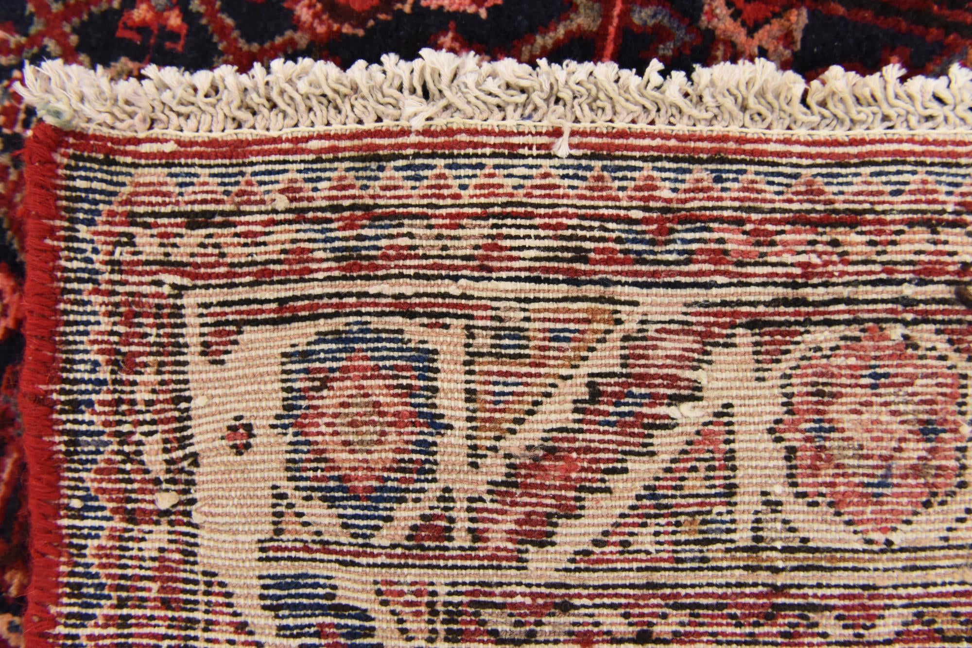 3' 9 x 10' 9 Hand Knotted Hossainabad Persian Wool Runner Rug