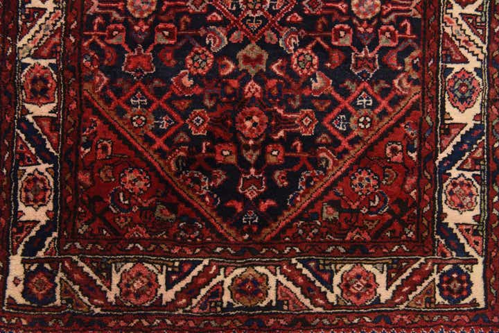 3' 9 x 10' 9 Hand Knotted Hossainabad Persian Wool Runner Rug
