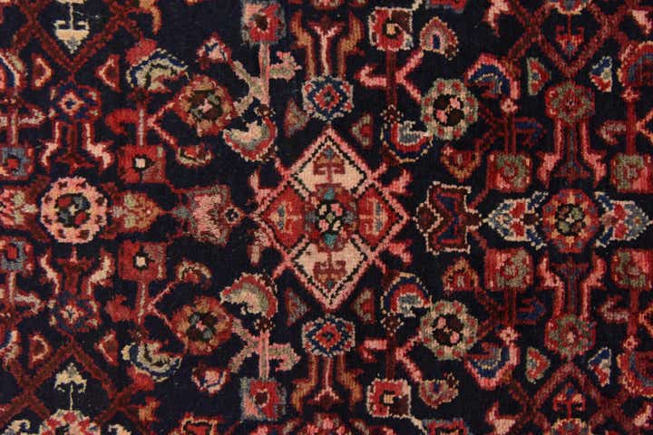 3' 9 x 10' 9 Hand Knotted Hossainabad Persian Wool Runner Rug