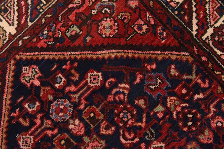 3' 9 x 10' 9 Hand Knotted Hossainabad Persian Wool Runner Rug