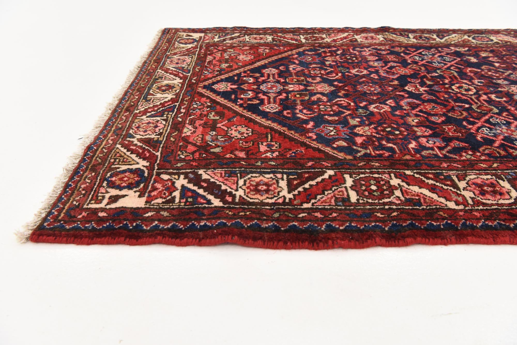 3' 9 x 10' 9 Hand Knotted Hossainabad Persian Wool Runner Rug