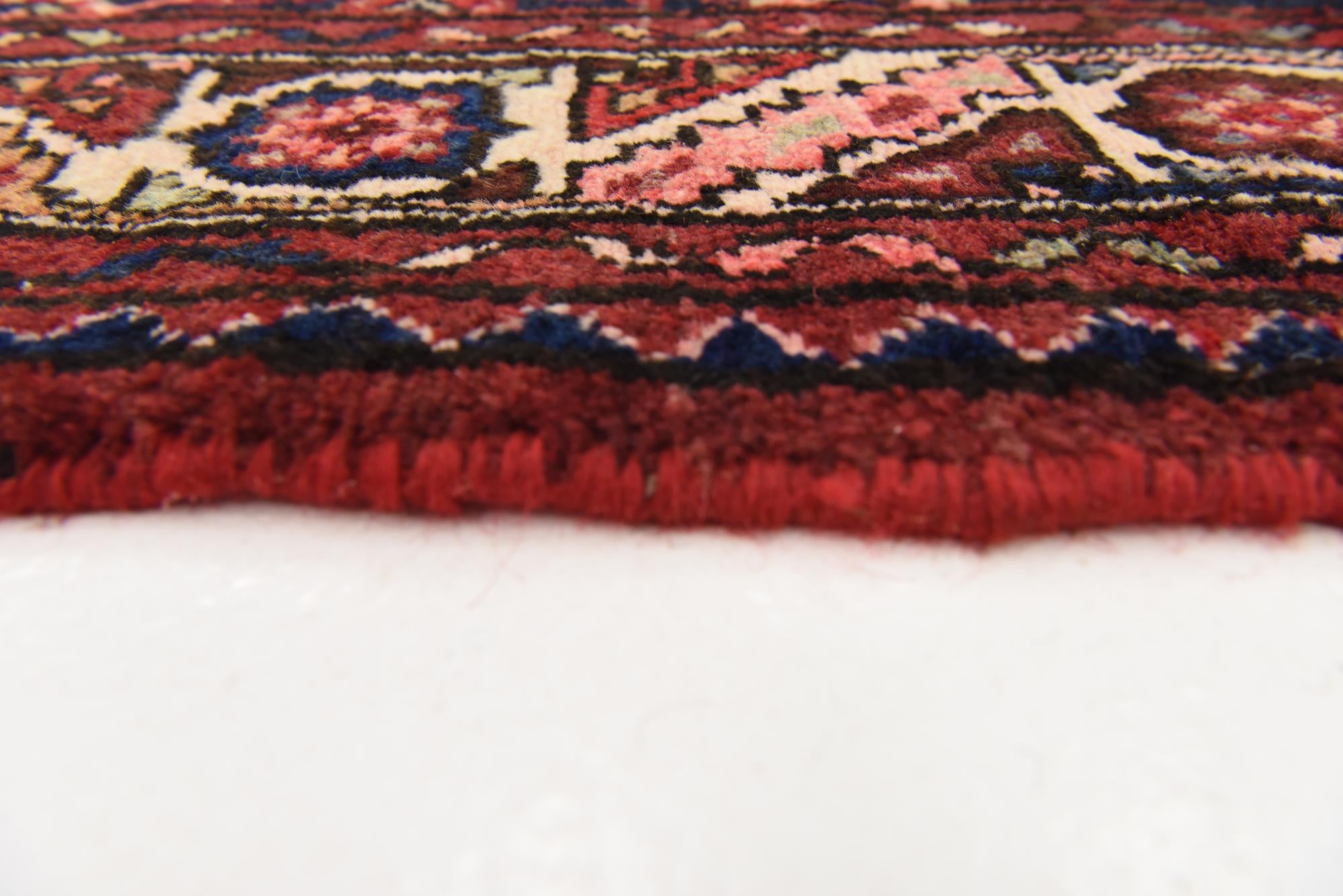 3' 9 x 10' 9 Hand Knotted Hossainabad Persian Wool Runner Rug