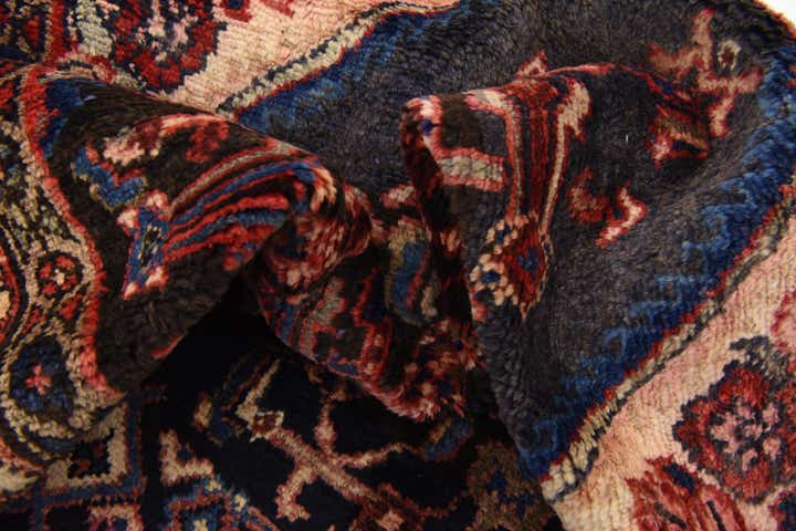 4' 3 x 9' 11 Hand Knotted Hossainabad Persian Wool Runner Rug