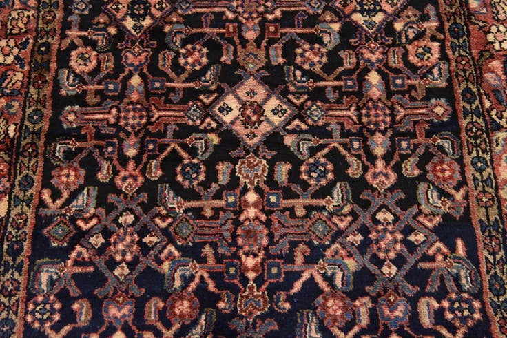 Detail image of 4' 3 x 9' 11 Hand Knotted Hossainabad Persian Wool Runner Rug