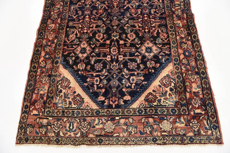 Detail image of 4' 3 x 9' 11 Hand Knotted Hossainabad Persian Wool Runner Rug
