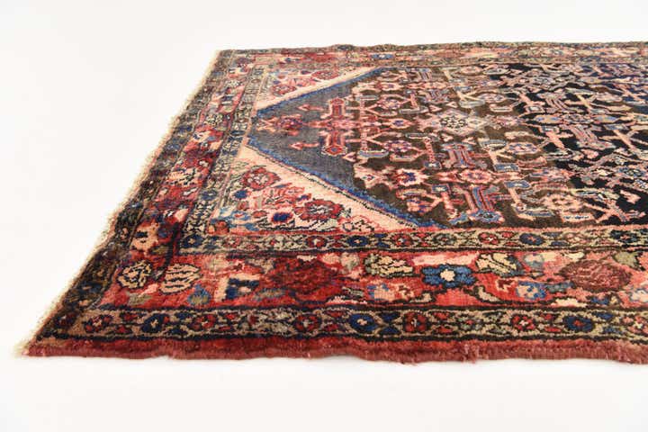 4' 3 x 9' 11 Hand Knotted Hossainabad Persian Wool Runner Rug