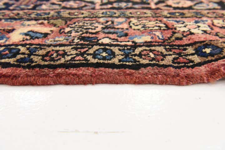 4' 3 x 9' 11 Hand Knotted Hossainabad Persian Wool Runner Rug