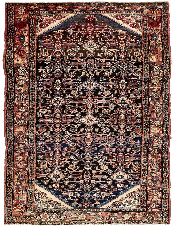 Detail image of 4' 3 x 9' 11 Hand Knotted Hossainabad Persian Wool Runner Rug