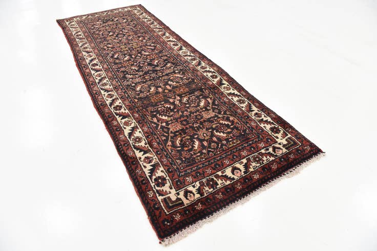 Detail image of 3' 7 x 10' 3 Hand Knotted Hossainabad Persian Wool Runner Rug