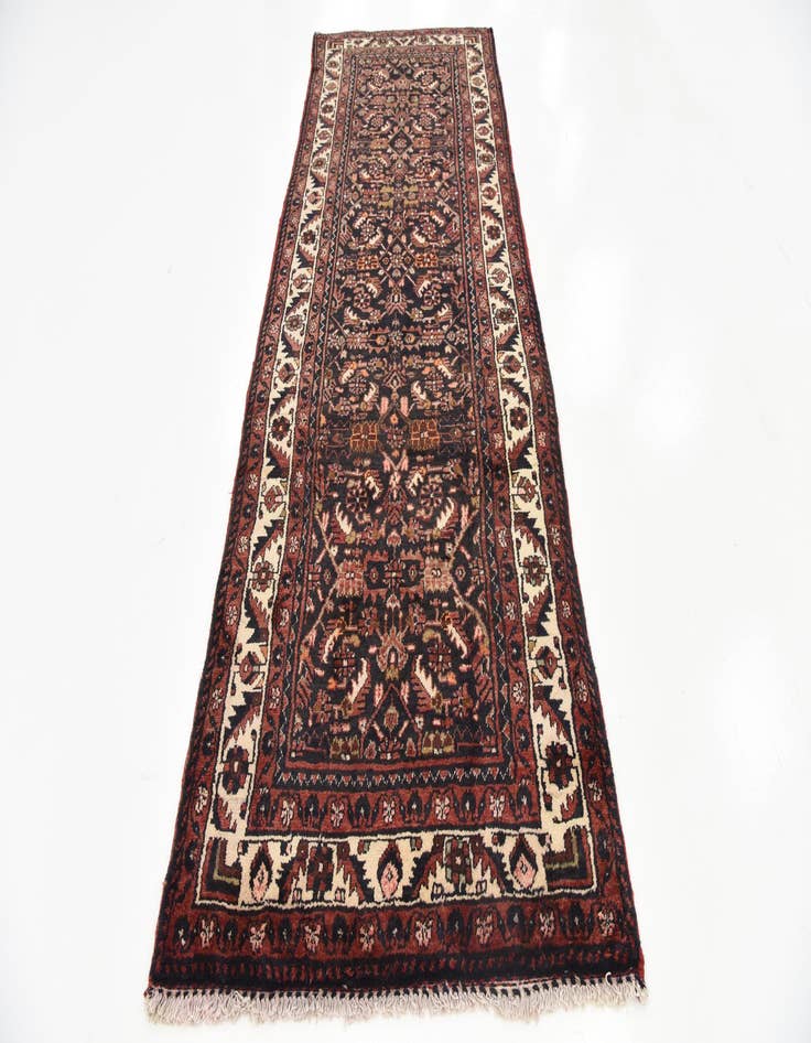 Detail image of 3' 7 x 10' 3  Hand Knotted Hossainabad Persian Wool Runner Rug