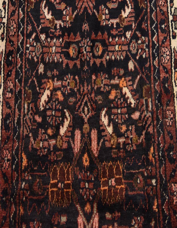 Detail image of 3' 7 x 10' 3  Hand Knotted Hossainabad Persian Wool Runner Rug