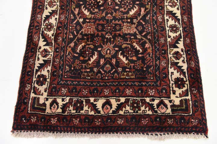3' 7 x 10' 3 Hand Knotted Hossainabad Persian Wool Runner Rug