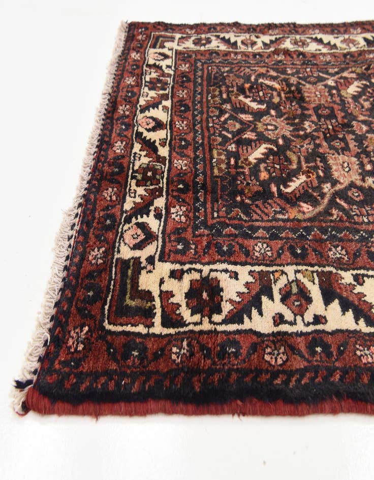 Detail image of 3' 7 x 10' 3  Hand Knotted Hossainabad Persian Wool Runner Rug