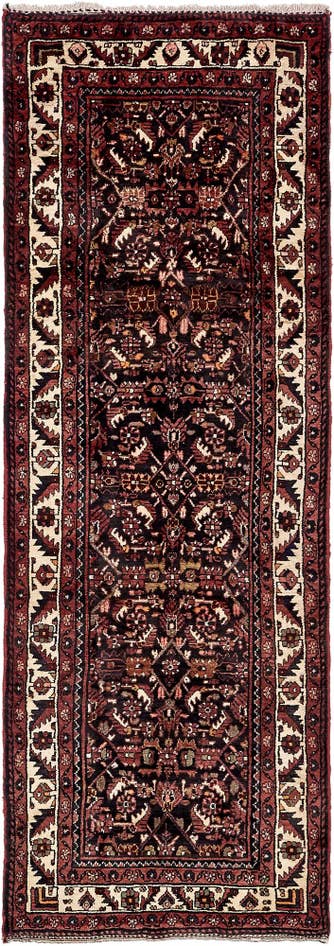 Detail image of 3' 7 x 10' 3 Hand Knotted Hossainabad Persian Wool Runner Rug