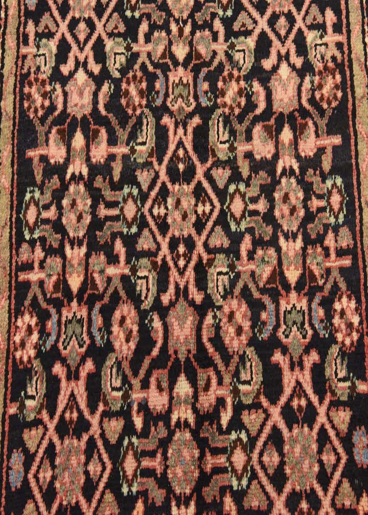 3' 7 x 10' 6 Hand Knotted Hossainabad Persian Wool Runner Rug