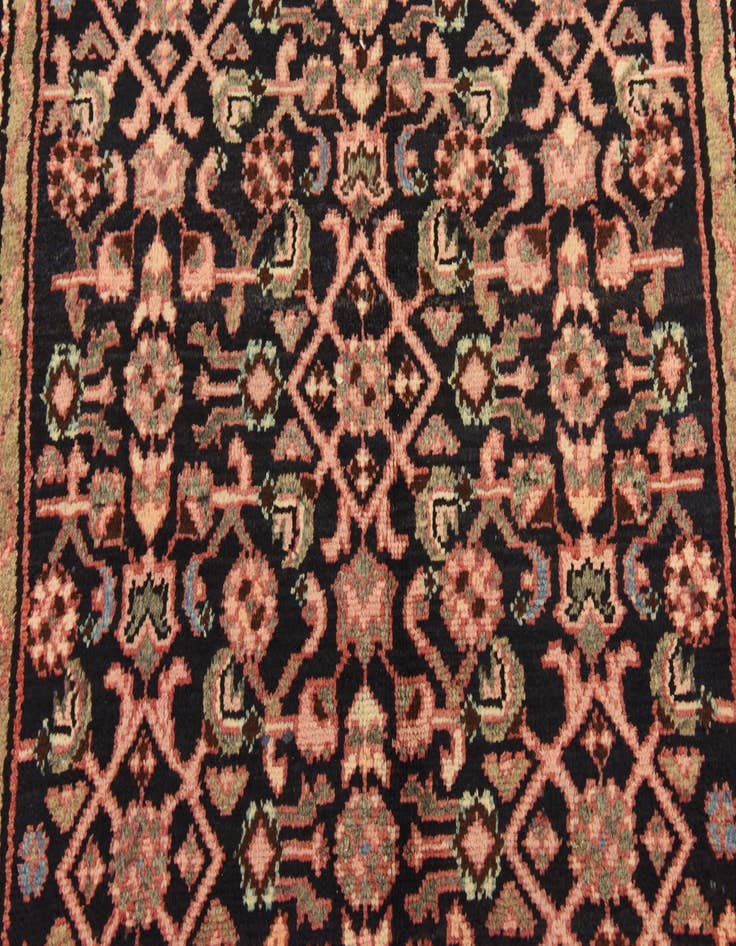 Detail image of 3' 7 x 10' 6  Hand Knotted Hossainabad Persian Wool Runner Rug