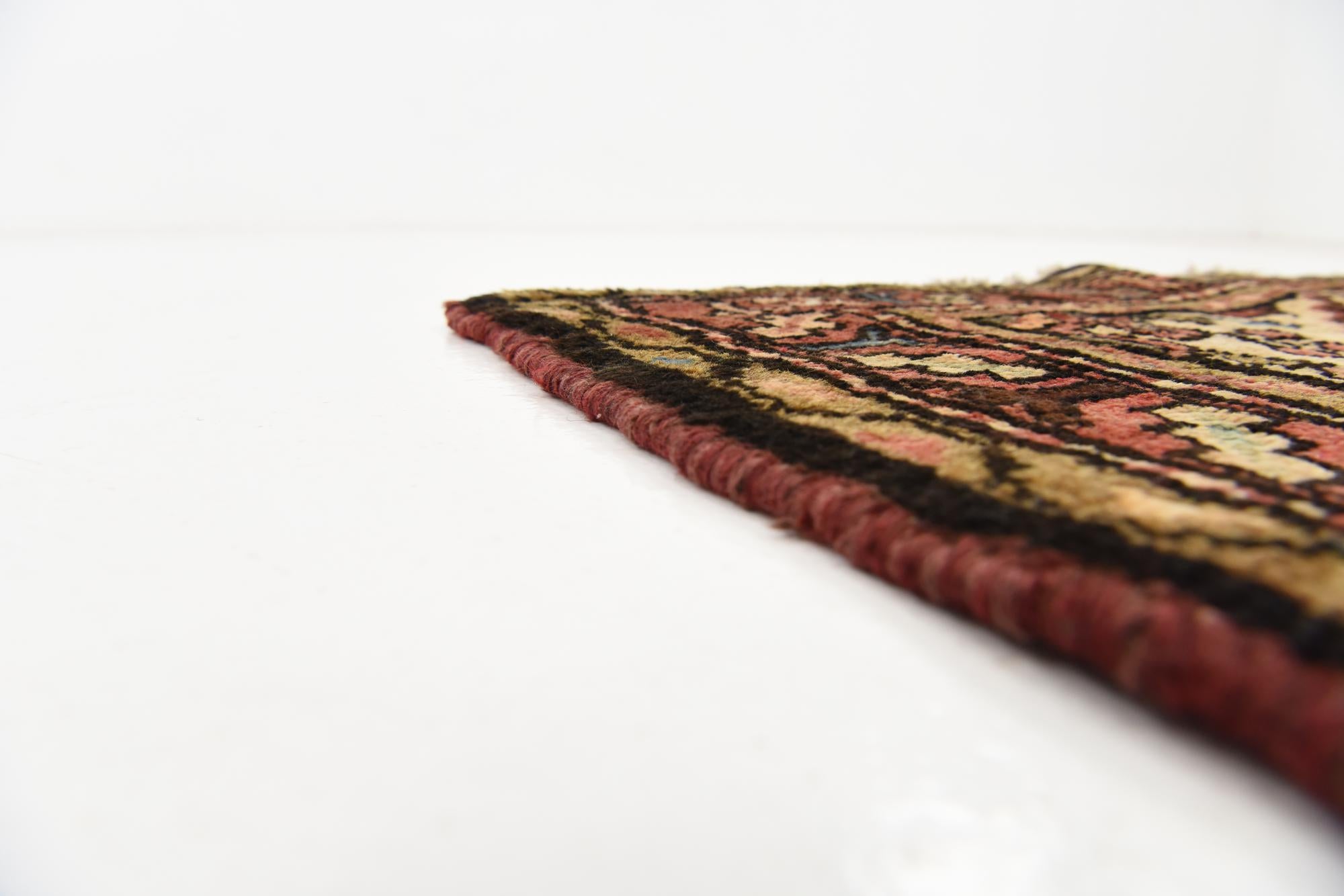3' 7 x 10' 6 Hand Knotted Hossainabad Persian Wool Runner Rug