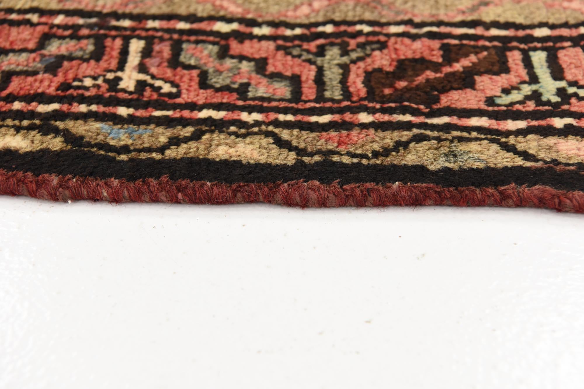 3' 7 x 10' 6 Hand Knotted Hossainabad Persian Wool Runner Rug