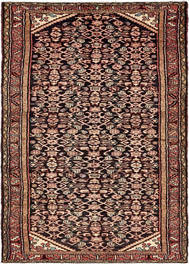 3' 7 x 10' 6 Hand Knotted Hossainabad Persian Wool Runner Rug