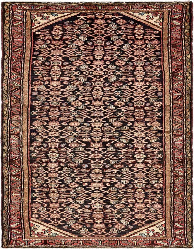3' 7 x 10' 6 Hand Knotted Hossainabad Persian Wool Runner Rug